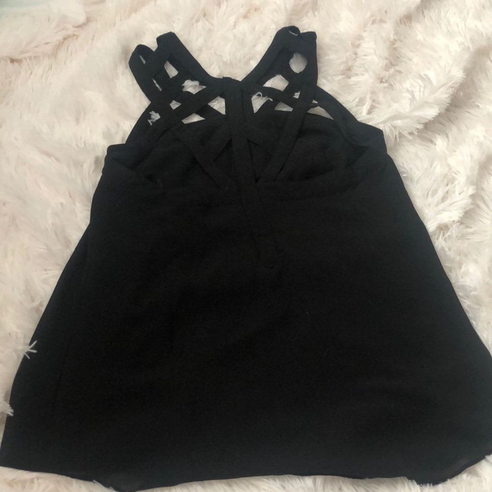 Black blouse.